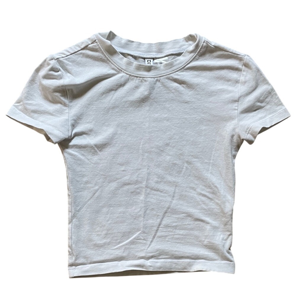 H&M Divided Basic Tee Womens XXS White Excellent Slim Fit Crew Neck Short Sleeve